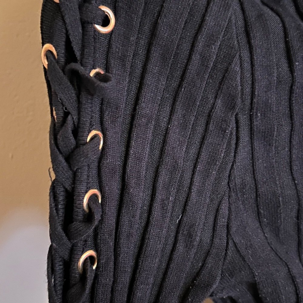 Fashion Nova New Black Flared long-sleeve sweater.